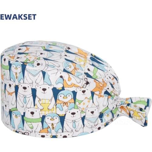 Unisex anime print Scrubs hat accesorios medicos scrub caps Health service Workers cap nurse accessories surgery cap women
