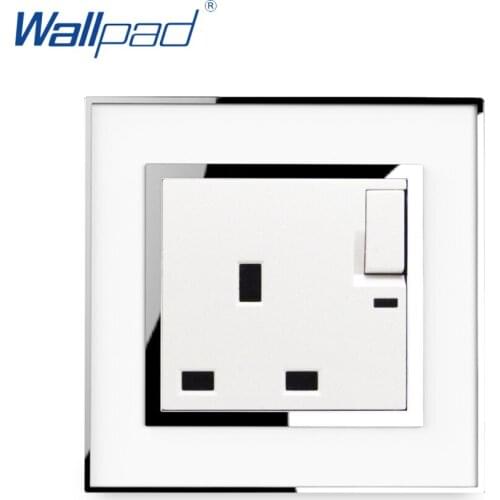 UK 13A Socket With Switch LED Indicator Wallpad Luxury 13A UK Wall Power Outlet Mirror Acrylic Panel Tomada AC110~250V