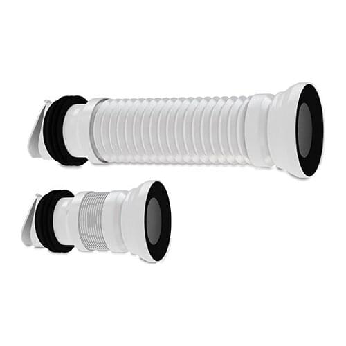 EXTENDABLE WC PAN CONNECTOR 100/350 MM WITH ANTI CROSS-FLOW AND RODENT BARRIER VALVE