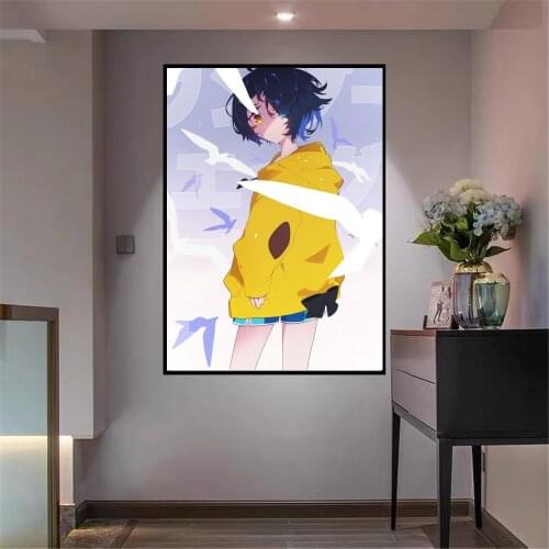 WTQ Wonder Egg Priority Japanese Anime Girl Canvas Painting Anime Posters Wall Decor Retro Poster Wall Art Picture Home Decor