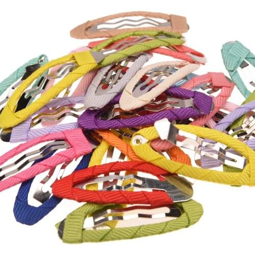 36PCS Ribbon Band Foldover Hairclip Boutique Snap Clips Fashion Hair Accessories Clips Hairpin Hairclips Bows Diy Headwear