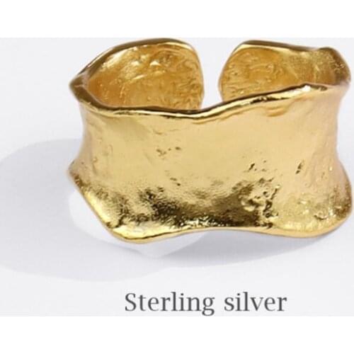 Sole Memory Creative Irregular Punk Fashion 925 Sterling Silver Female Resizable Opening Rings SRI847