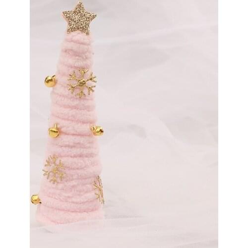 1pc Bling Decorated Christmas Tree Snowflake Star Fake Pine Tree Mini Artificial Christmas Tree Santa Snow Home Decoration