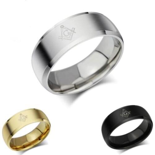 10pcs/lot Masonic Rings Mens Rings Religious Freemason Ring Titanium steel Free Mason Jewerly Wholesale