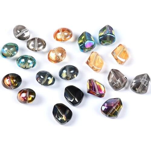 10pcs Earrings Components Oval Crystal Beads Charm Glass Beads Loose Spacer Bead For DIY Jewelry Making