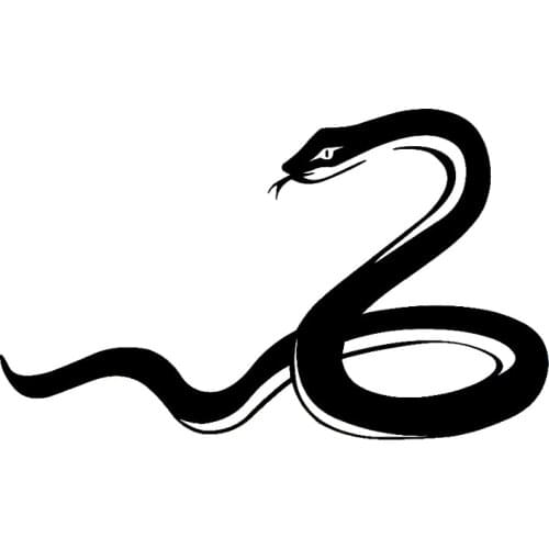 16cm*9.7cm Fashion Animal Mamba Snake Vinyl Decal Car Window Sticker Accessories Black/Silver S6-3069