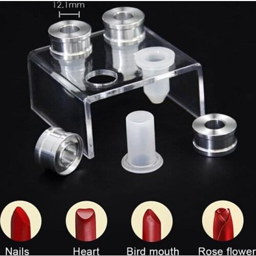 9-piece DIY 12.1mm simple lipstick filling tube silicone mold aluminum ring four-hole bracket homemade lipstick tool simple set