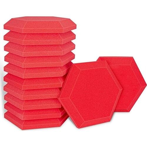 Hot-12 Pcs Acoustic Foam Board,Hexagonal Studio Slope Heel Board, Acoustic Panel,for Sound Insulation & Acoustic Treatment