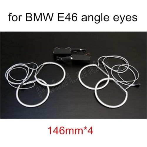 Car LED Halo Rings Angel Eye Light Headlight Kits for BMW E46 Auto Light 7 Colors 146mm*4 light
