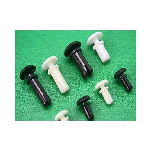 Free Shipping 100pcs M4X8.0mm Nylon Rivets Push-in Fastener R4080 Black