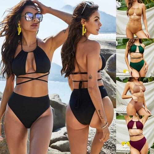 Bikini 2021 Solid Swimsuit Women Swimwear Push Up Bikini Set Patchwork Biquini Brazilian Summer Beach Bathing Suit Swim Wear