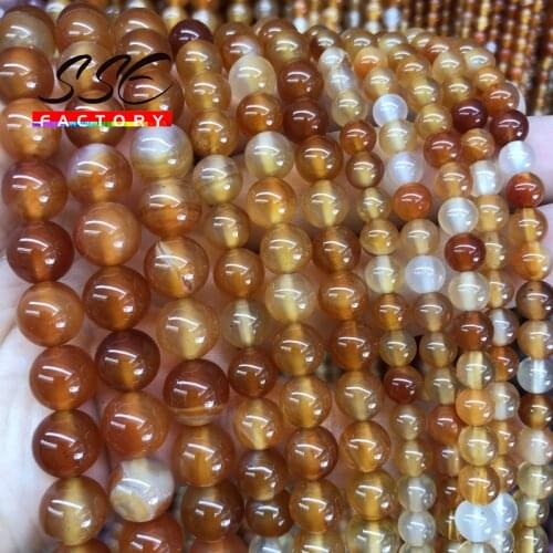 Natural Carnelian Beads Smooth Red Agates Round Loose Beads For Jewelry Making DIY Bracelet Charm Accessories 4 6 810 12MM 15"