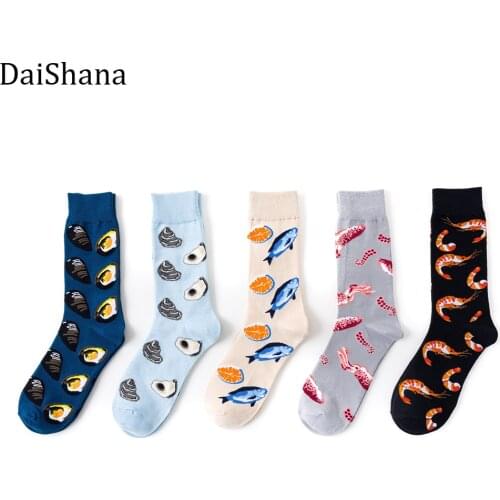 [DaiShana]Harajuku funny socks Food Seafood actic shrimp/Squid Socks Women Divertidos Milk Creative Life Sokken Chaussette Femme