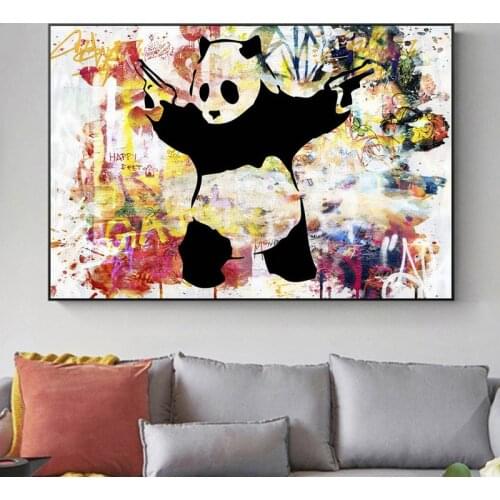 Graffiti Art Colourful Canvas Paintings Abstract Banksy Poster and Prints Mural Wall Art Picture for Living Room Home Decoration