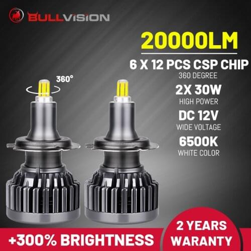 Ptf H8 H9 Led 360 Fog Lights 20000Lm Super Hb3 9005 Car Lamp 12V Hb4 9006 Diode Beam Highlighter H1 H7 H11 Headlights Bullvision