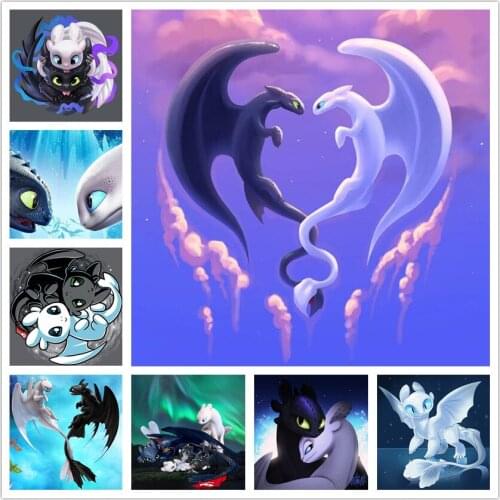 Top Popular Diamond Painting Cartoon 5D Diamond Embroidery Full Set Cartoon Dragon 5d Diamond Mosaic Sale Anime Christmas Gift