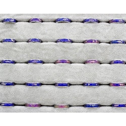 50Pcs/lot Bulks Mixed Change Color mix srtyles Mood Rings Temperature Emotion Feeling Rings heart/skull/animal rings
