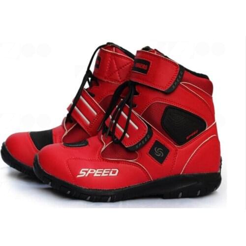 Mens Microfiber Leather Motorcycle boots SPEED Racing dirt bike Boots Knee-high Motocross Boots Riding Motorboats bootscasco