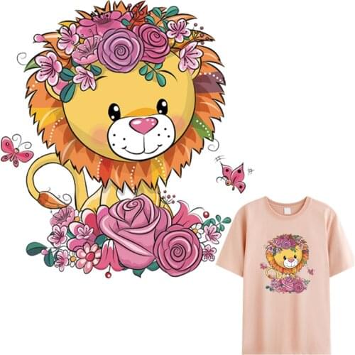 Flower Fox Stickers Child Shirt Hat Patches Iron On Clothes Diy Accessory Heat Transfer Stickers Fashion Ironing Stickers