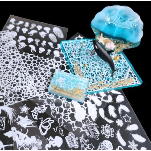 Epoxu resin Filling Material White Water Ripple DIY Resin Sticker Epoxy Resin Mold Frame Fillers Material Jewelry Making