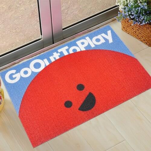 Go Out To Play Home Door Mat Living Room Mat PVC Anti-slip Mat Entrance Door Mat Custom Dustproof Silk Loop Hallway Mat Carpet
