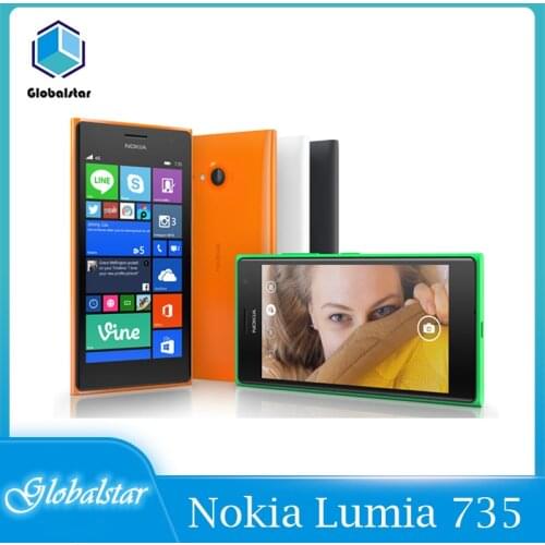 Nokia Lumia 735 Refurbished Unlocked 4.7" 8GB ROM 1GB RAM Quad Core LTE Windows Mobile Phone cell phone Free shipping