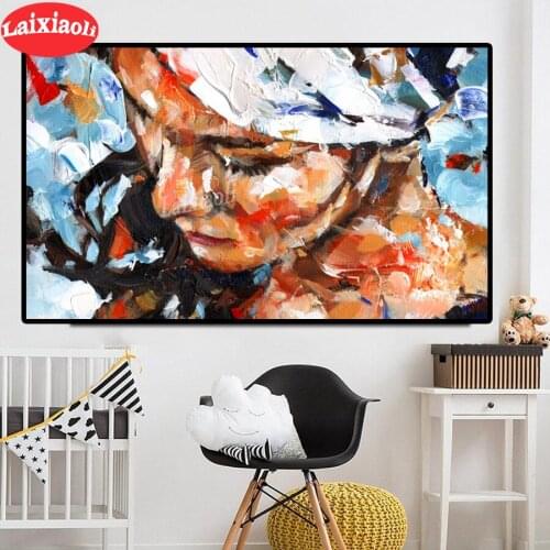 New abstract woman diamond embroidery mosaic color girl diamond paintings full square round drill stitch cross puzzle mural gift
