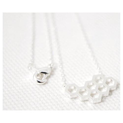 New handmade fashion jewelry gold silver plated cute honeycomb necklace