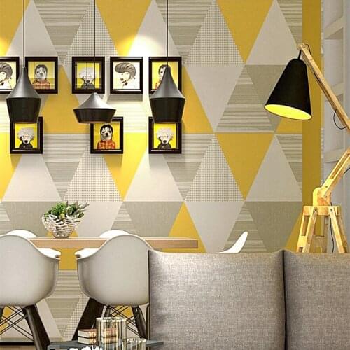 0.53x10m Korea Style Geometric Grid Box Pattern Wallpaper Living Room Bedroom Kids Room TV Background Wallpaper