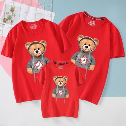 Parent-child Clothing Summer 2021 New Trendy Family of Three and Four Short-sleeved T-shirt Kindergarten Cotton T-shirt