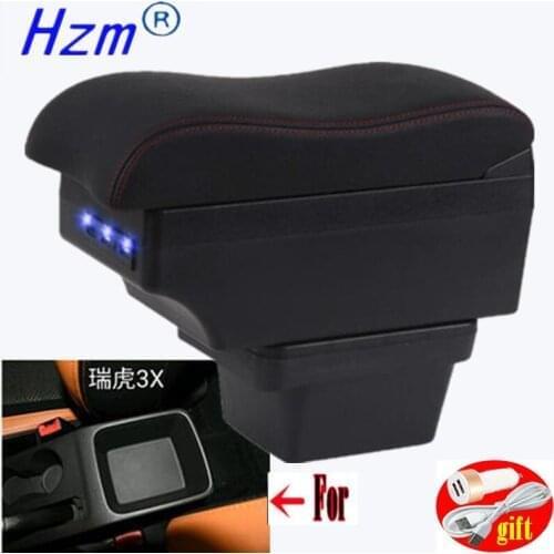 For Chery Tiggo 3X Armrest box For Chery tigo2 Interior Parts Car Armrest box Retrofit parts Storage box with USB LED