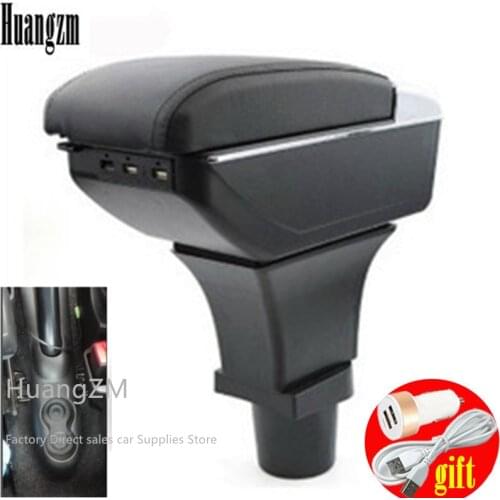 For Fiat 500 armrest box USB Charging heighten Double layer central content holder ashtray accessories