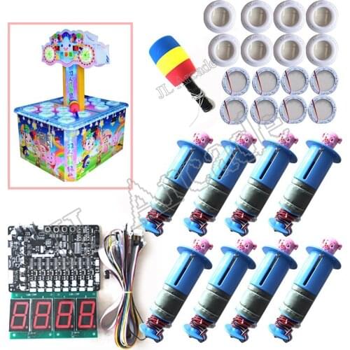 Full kit with Motherboard, 8 hitting heads for kids coin operated arcade games whac-a-mole hit mouse hammer game machine