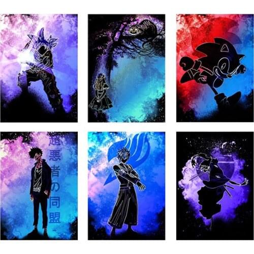 Anime Naruto Dragon Ball Goku Poster Canvas Painting Mural Living Room Kids Bedroom Home Watercolor Wall Decoration Cuadros