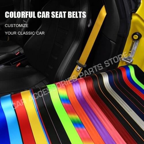 Customize Colorful 3.6 Meters Strengthen Auto Seat Belt Webbing Fabric Racing Car Modified Seat Safety Belts Harness Straps