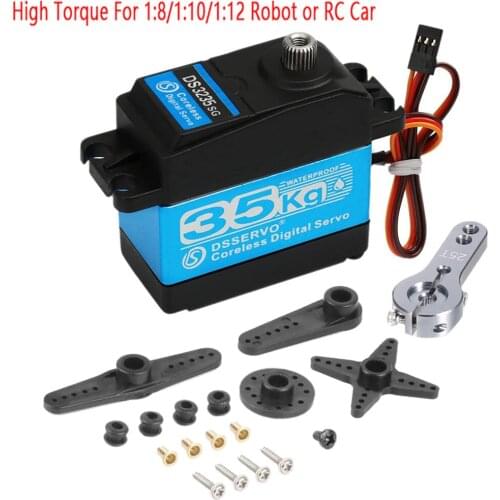 35kg High Torque Coreless Motor Servo Metal Gear Waterproof Digital Servo Kit For 1/8 1/10 1/12 Robotic DIY RC Car Repair Parts