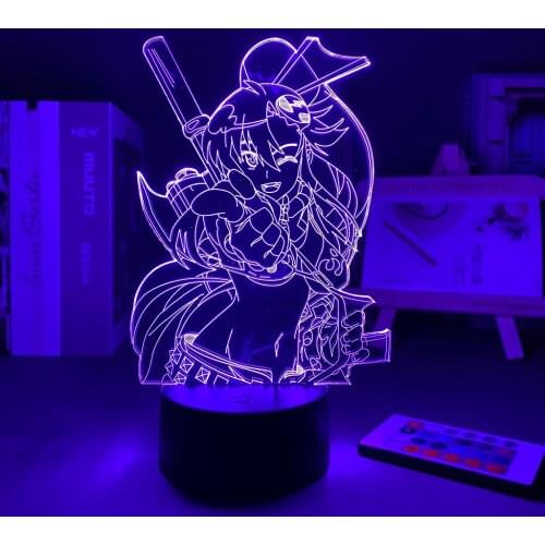 LED Anime Gurren Lagann Yoko Night Light Led Night Light for Bedroom Decor Birthday Gift 3D Touch Sensor Nightlight