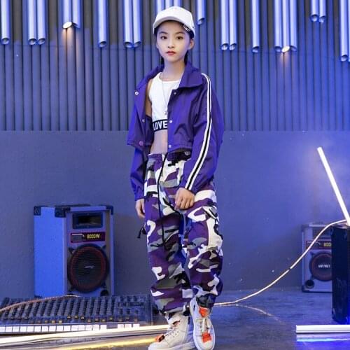 Kids Hip Hop Sweatshirt Pants Crop Top Jazz Dancing Costumes for Girls Boys Ballroom Dance Costumes Stage Wear Outfits Dancewear