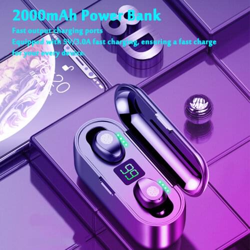 Led Display Bluetooth 5.1 Earphone Wireless Headphones TWS Stereo 2000mAh Charging Box Earbuds Sport Gaming Headset