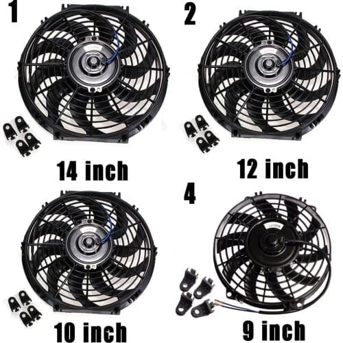 Universal 9 inch 10 inch 12 inch 12V 80W Electric Radiator Intercooler Engine Radiator Oil Cooler Cooling Fan Push Pull