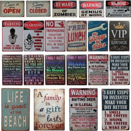 Funny Wall Tin Signs Vintage Metal Plates Home Garden Outdoor Signs Office Man Cave Door Signs Hanging Decor Poster