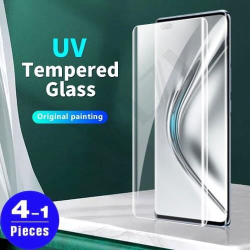 1-4Pcs UV tempered glass for Huawei nova 7 8 mate 20 P30 honor 30 40 RS 40E V40 50 P40 pro plus phone screen protector UV Glass