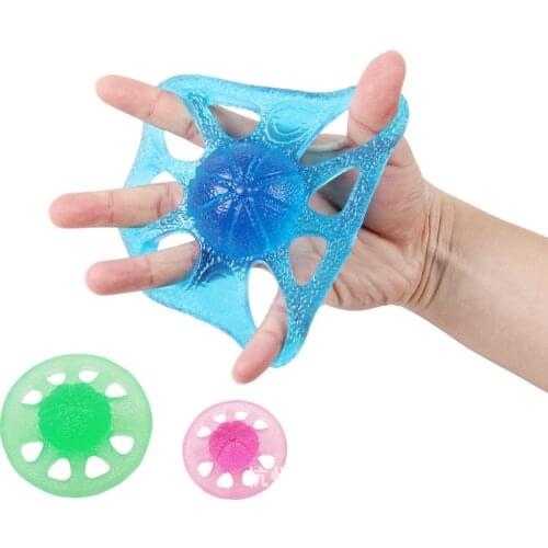 1pc Eight Hole Jelly Grip Ball Band Finger Strength Trainer Tension Training Force Gripper PE Material Hand Rehabilitation Tool