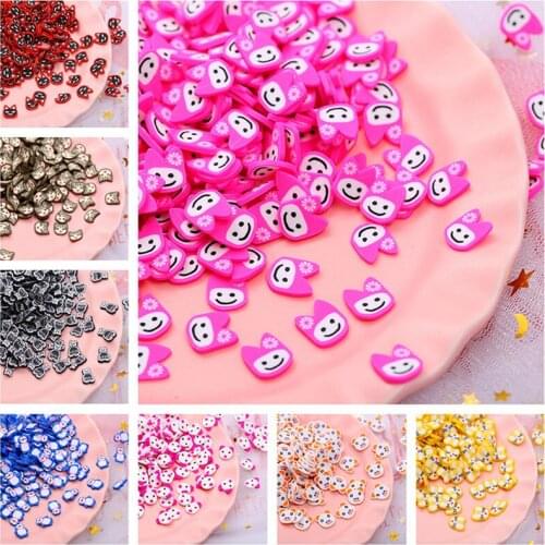 100g/lot Cartoon Animals Polymer Hot Soft Clay Sprinkles for Crafts Accessories DIY Making Klei Cute Mud Particles Decor 10mm