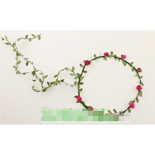 100pcs/lot Rose Flower Crown Headband Hair Garland Bride Wedding Headwear Beach Accessories