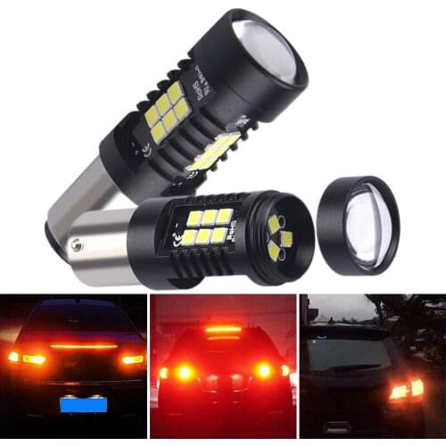 2 Pcs 1156 1157 3030 BA15S 21SMD R10W Super Bright LED Car Tail Brake Bulb Turn Signals Auto Reverse Lamp Daytime Running Light