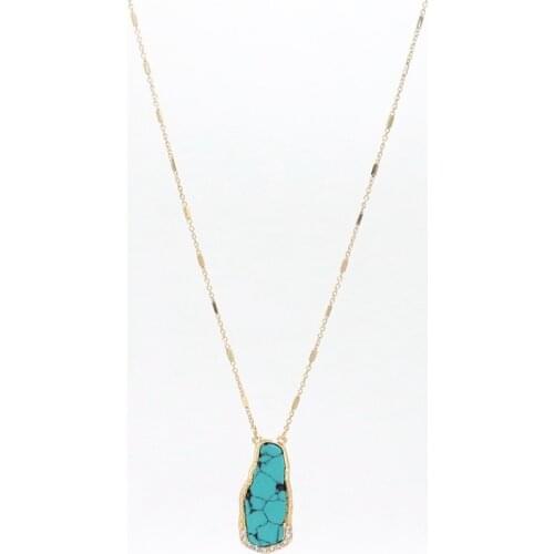 2018 New crystal around irregularity geometric stone Abalone shell long Necklace for Women