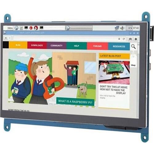 7 Inch LCD Display Full View LCD IPS Press Screen 1024X600 HD Display Monitor for Raspberry Pi 3B+/4B