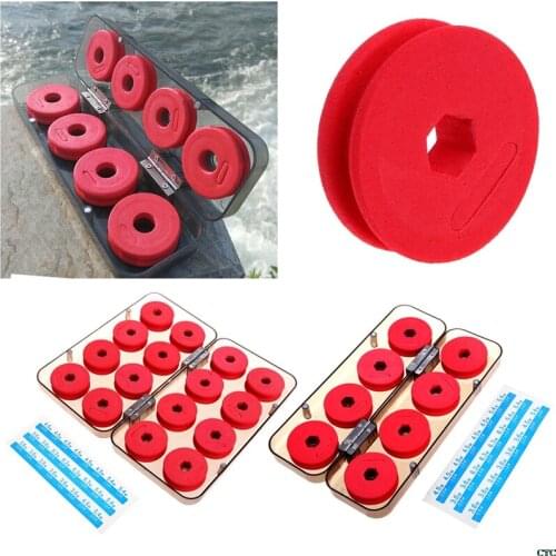 8/16Pcs Foam Winding Board Fishing Line Shaft Bobbin Spools Tackle Box Red Lines