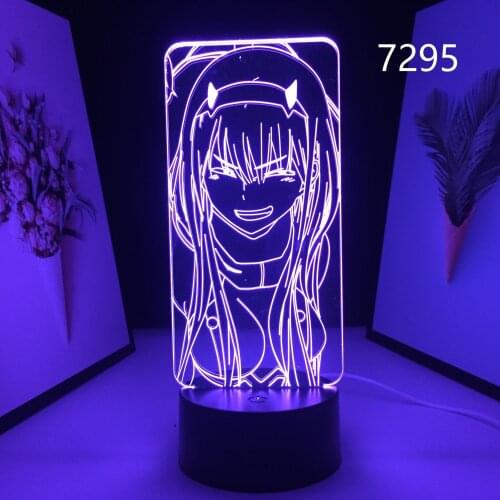 Anime Zero Two 3D Lamp Figure Nightlight Kids Girls Manga Gift Night Light Room Decor Lamp Darling In The Franxx Dropshipping